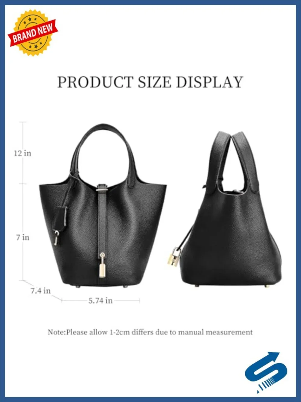 Genuine Leather Bucket Bag Handmade Italian Top-Grain Leather Tote